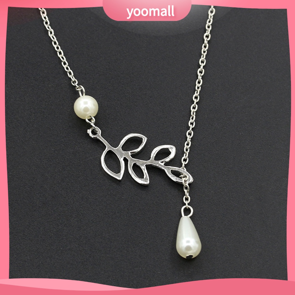 [YM] Vòng cổ Khoét Lỗ Lá Sáng Bóng Thanh Lịch Làm Quà Tặng Trang Sức Cho Nữ