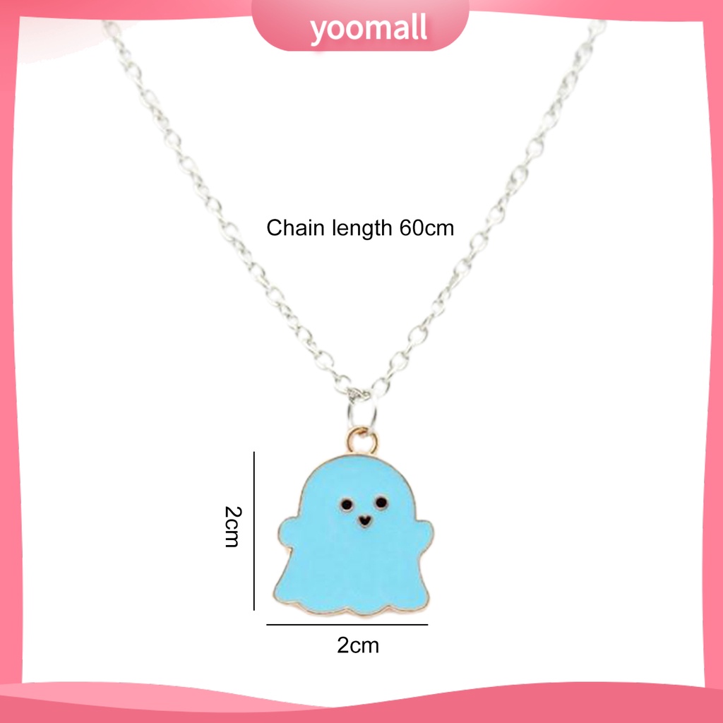 [YM] Vòng cổ Mạ Điện Mặt Hình Con Ma Hoạt Hình Dễ Thương Phù Hợp Làm Quà Halloween Cho Nam Và Nữ