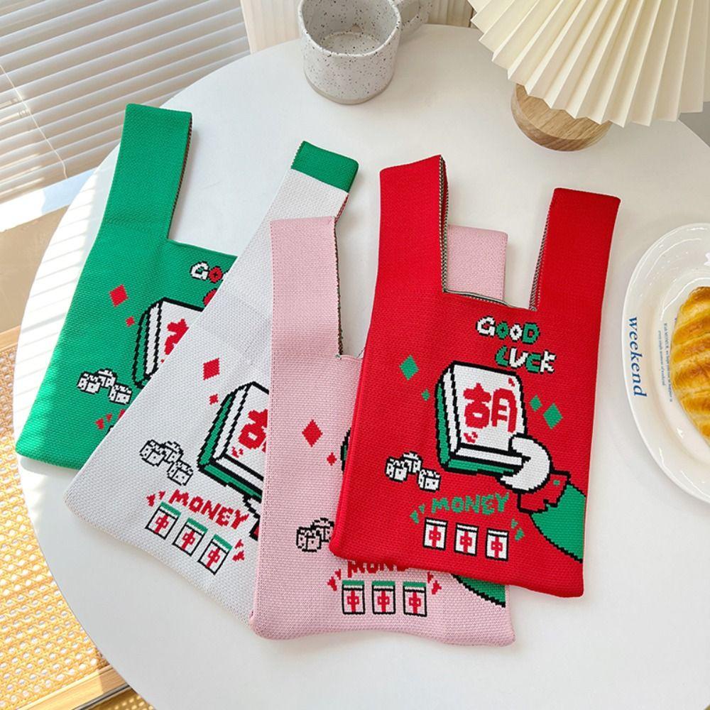 NEXTVN Túi Xách Đan Len Thủ Công Sức Chứa Lớn Có Thể Tái Sử Dụng Cho Nữ