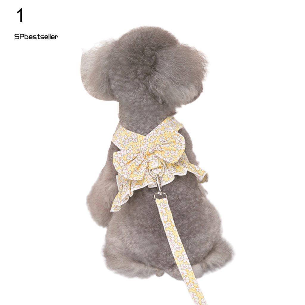 Đầm In Hoa Thắt Nơ Thời Trang Thoáng Khí 5 Kích Cỡ Dành Cho Cún Cưng