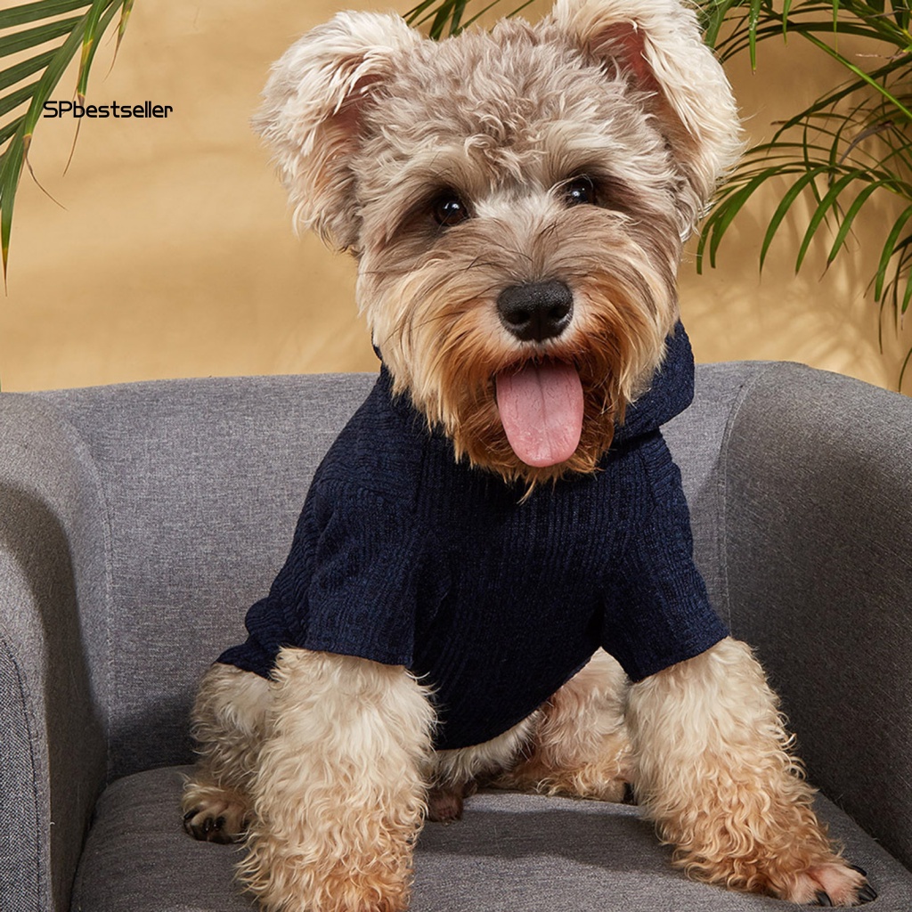 Áo Sweater Mùa Đông Chống Phai Màu Có Mũ Cho Thú Cưng