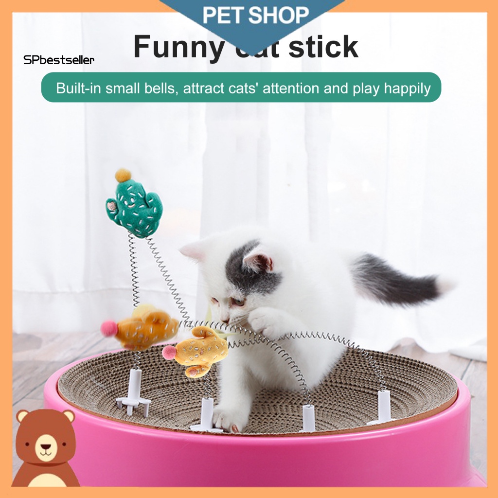 Đồ Chơi Lò Xo Bằng Lông Nhung Chống Va Đập Màu Sắc Tươi Sáng Cho Mèo Cưng