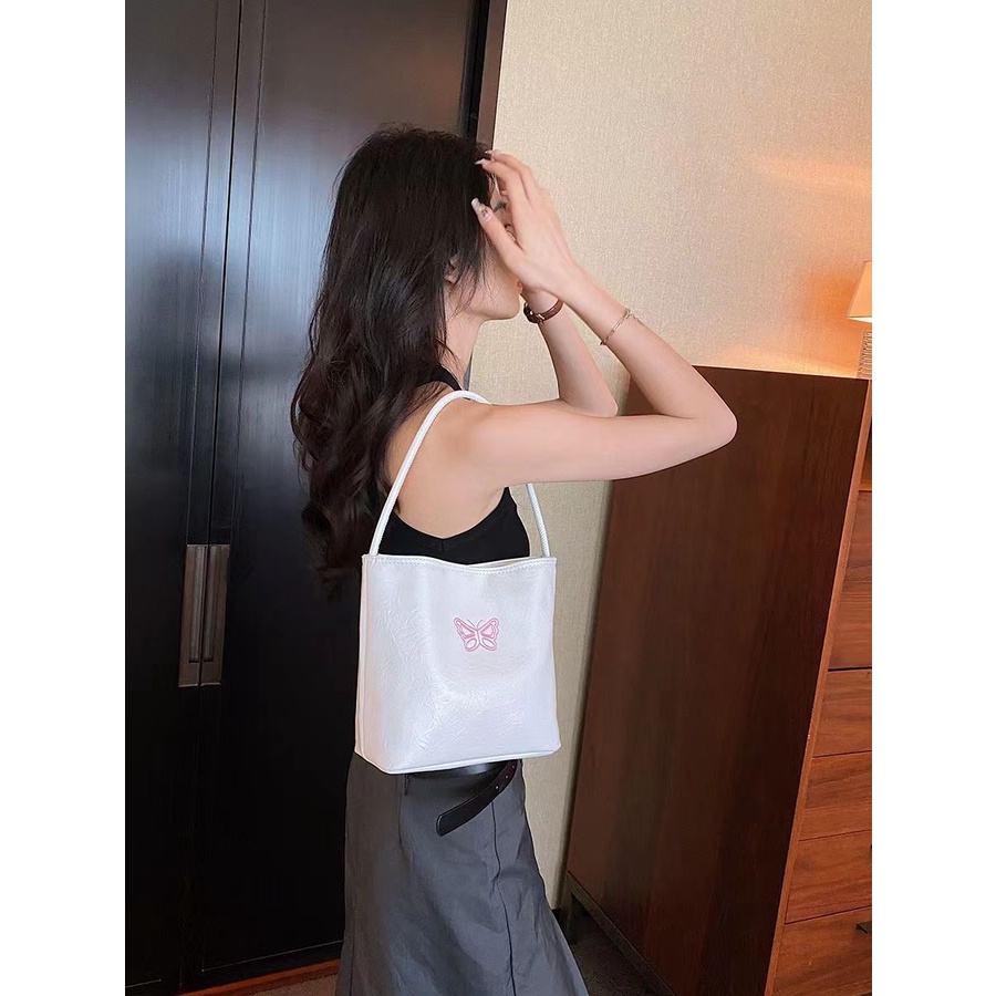 Túi Xách Da PU Kẹp Nách Hoạ Tiết Thêu Phong Cách Vintage