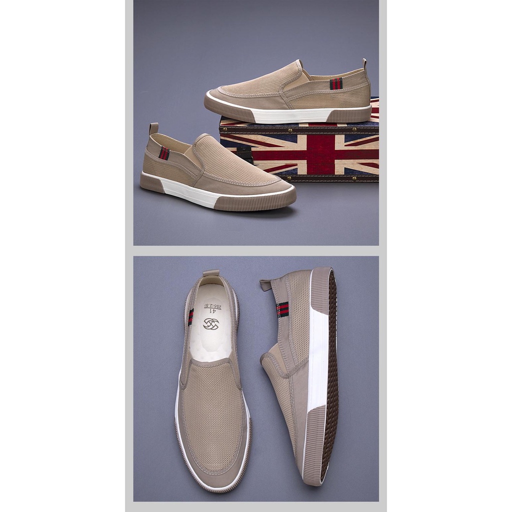 Giày Lười Canvas Thoáng Khí Thời Trang Cho Nam