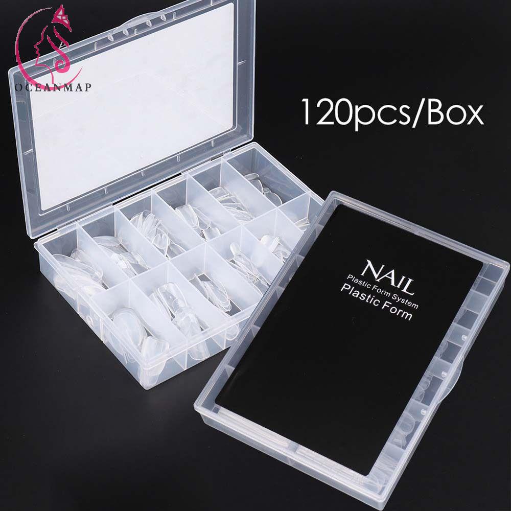 OCEANMAP Bộ 120 Móng Tay Giả Che Phủ Toàn Diện Bằng Poly Tiện Dụng Cho Nữ