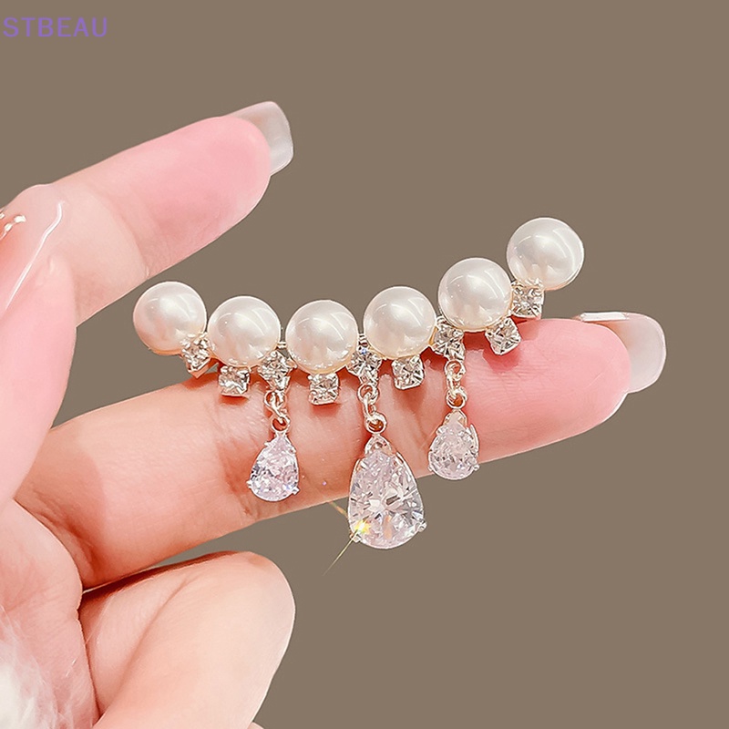 Ghim Cài Áo Hình Giọt Nước Đính Ngọc Trai Nhân Tạo Thời Trang