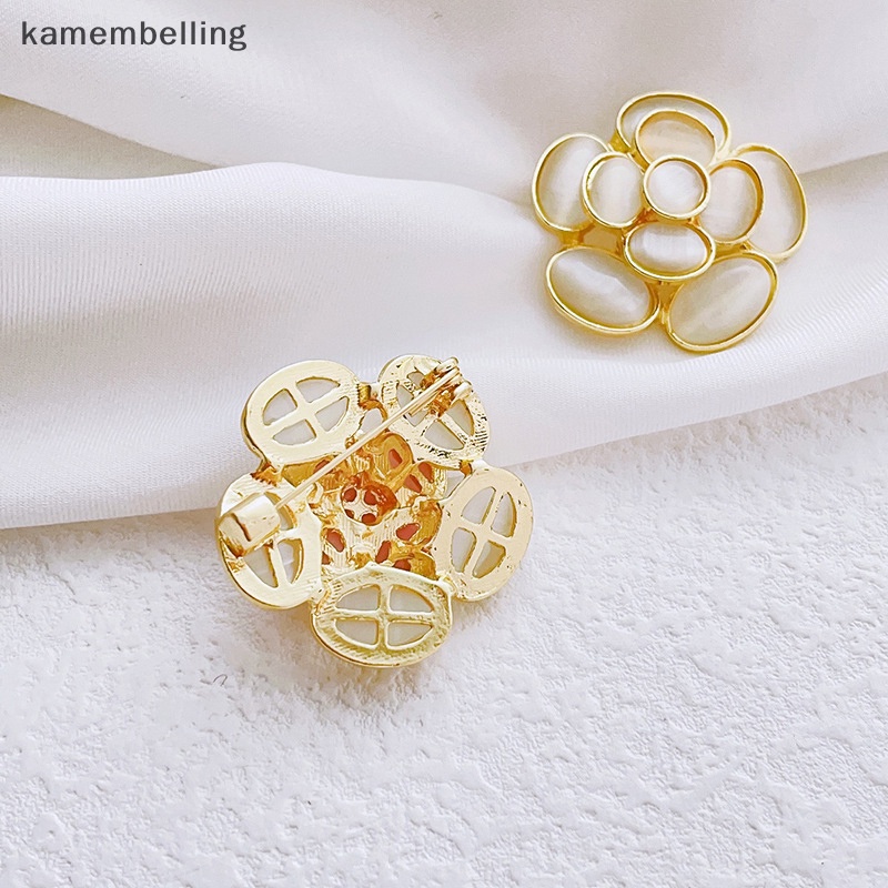 Trâm Cài Áo Hình Hoa Trà Đính Đá Opal Thời Trang Cho Nữ