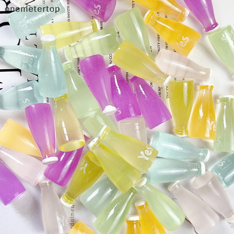 Set 5 Mô Hình Chai Nước Ngọt Mini Bằng Nhựa Resin Phát Sáng DIY