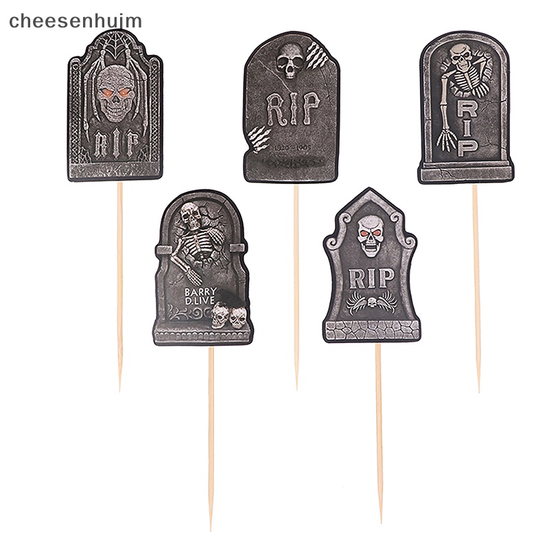 Set 8 Que Cắm Trang Trí Bánh Cupcake Chủ Đề Halloween