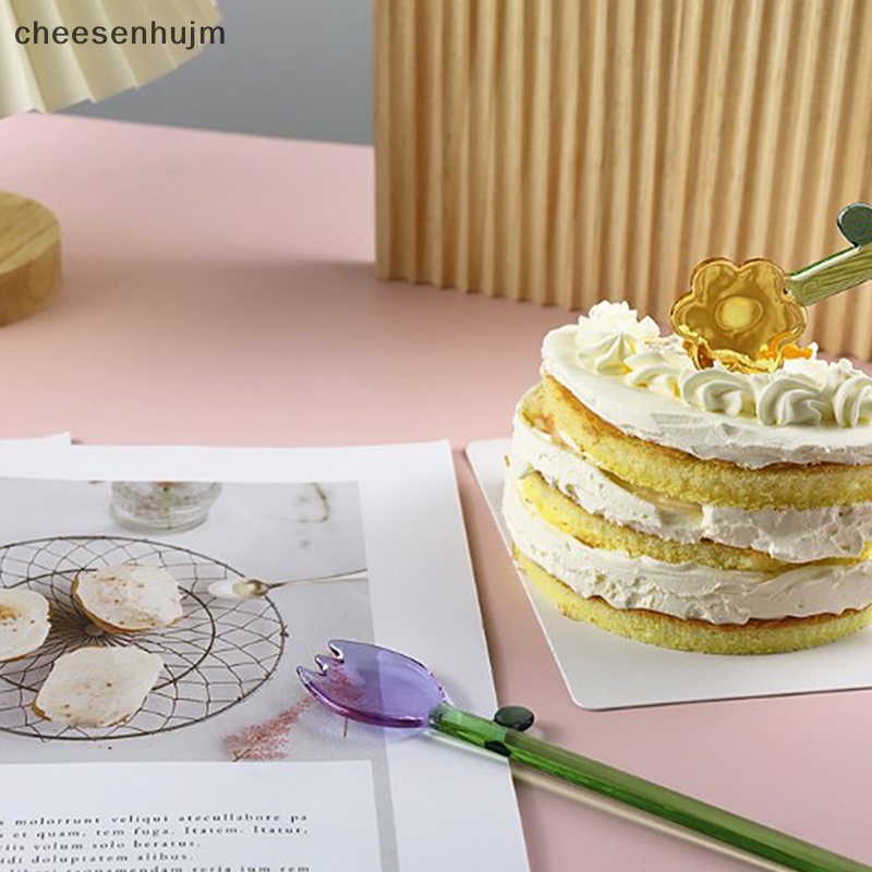 Muỗng Khuấy Cà Phê Bằng Thủy Tinh Trong Suốt Hình Hoa