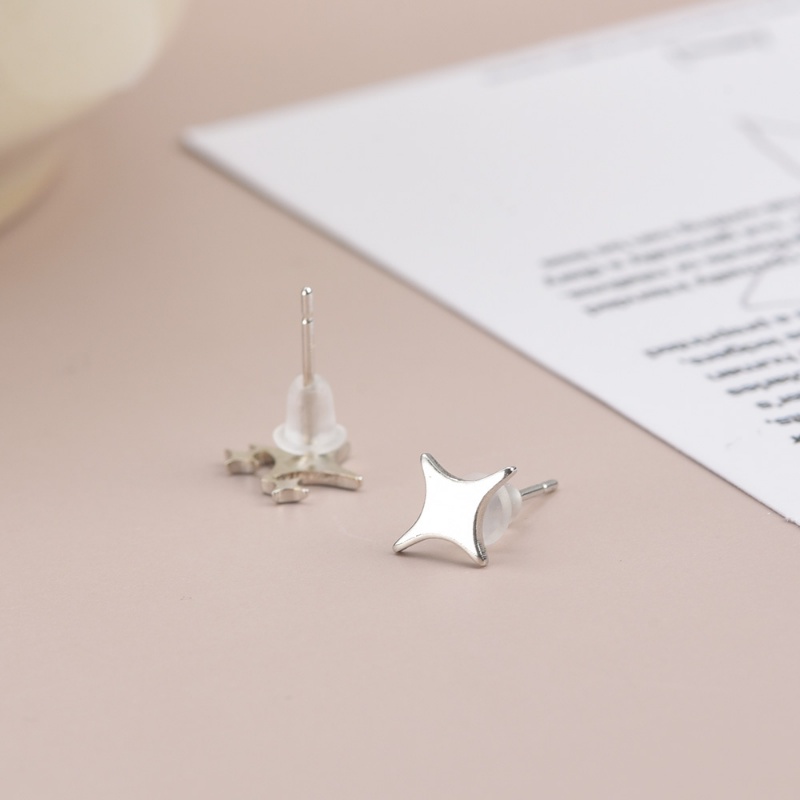 Bông Tai Y2K Hình Ngôi Sao Bốn Cánh Đơn Giản Thanh Lịch Phong Cách Hàn Quốc Cho Nữ