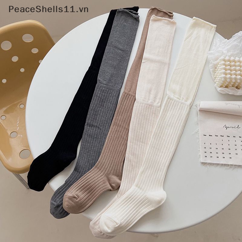 Tất Cotton Dài Qua Gối Kẻ Sọc Dọc Thời Trang Nữ Tính