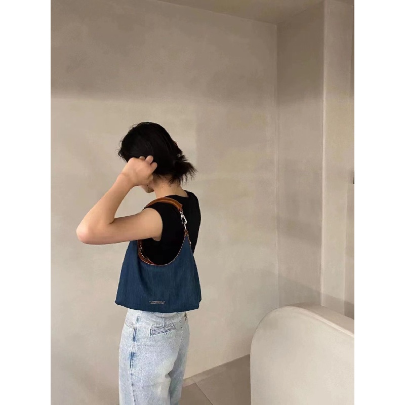 Túi Xách Đeo Vai Chất Liệu Denim Cao Cấp Phong Cách Retro Thời Trang 2023 Cho Nữ