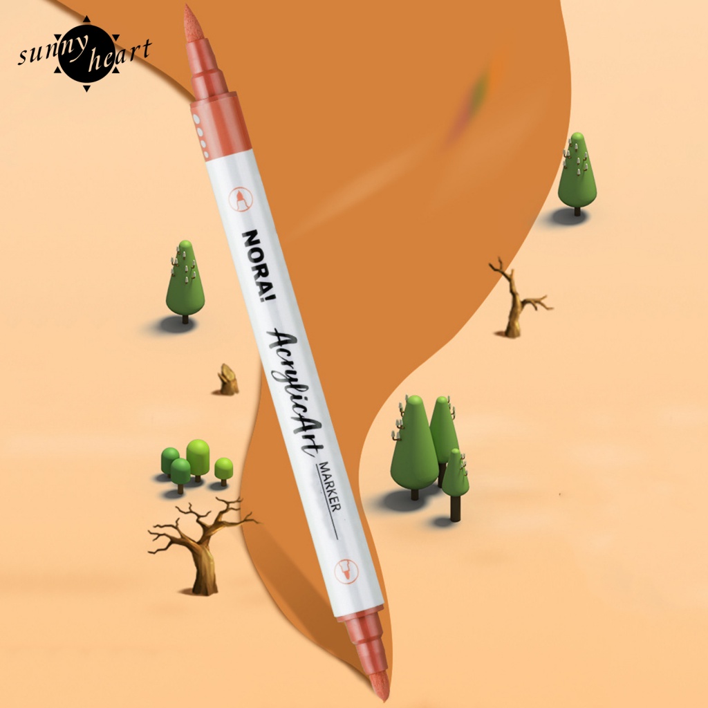 Sunnyheart 1 Bộ Bút Đánh Dấu Acrylic Nhanh Khô Chống Thấm Nước Không Phai Màu Và Độ Che Phủ Tốt Cho Người Mới Bắt Đầu Vẽ Tranh