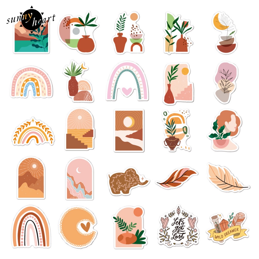 Sunnyheart Bộ 50 Miếng Dán Tuyệt Vời Cho Chai Nước Laptop Xe Hơi Ván Trượt Máy Tính Xe Đạp Sổ Lưu Niệm Đi Học