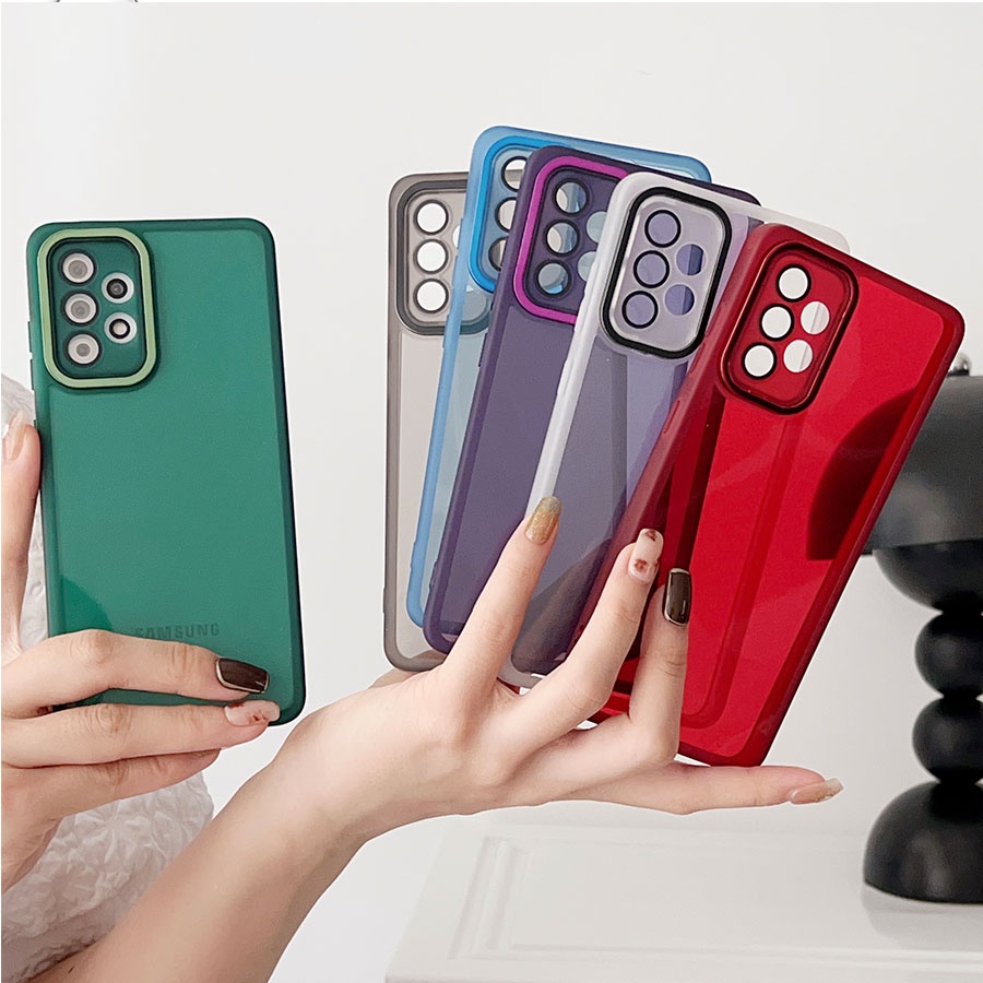 Ốp Điện Thoại Silicon Trong Suốt Bảo Vệ Camera Cho Samsung Galaxy A54 A34 A24 A14 A73 A53 A33 S23 Ultra S23 Plus