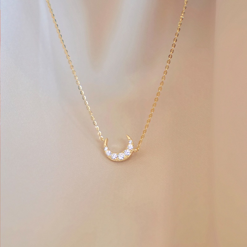 Vòng cổ Mạ Vàng 14K Hình Mặt Trăng Thời Trang Cho Nữ