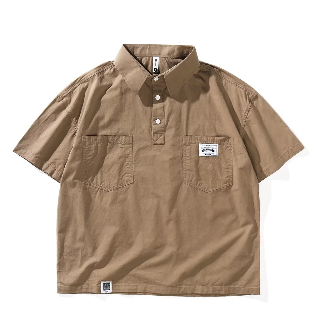 Áo Thun polo Ngắn Tay Dáng Rộng Phối Lớp Ngoài Thời Trang Mùa Hè Dành Cho Nam