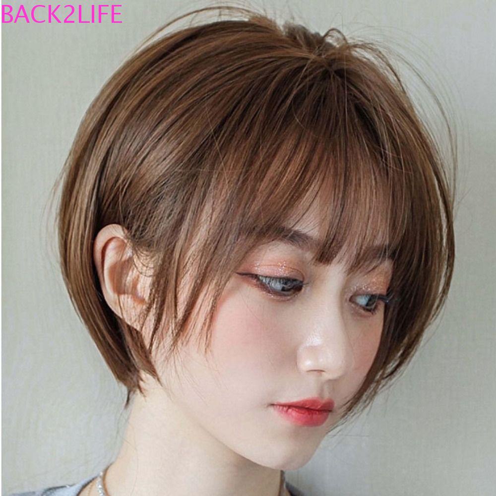 Bộ Tóc Giả Bob Ngắn Màu Đen Bằng Sợi Tổng Hợp Cách Nhiệt Dành Cho Nữ