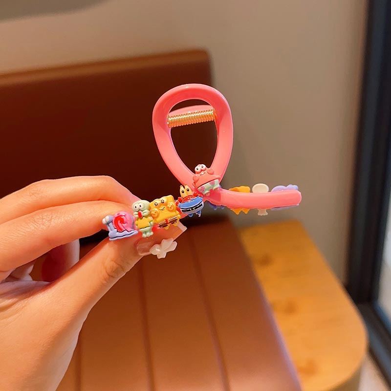 Kẹp Tóc Hình Cá Mập Đính Hoa Hoạt Hình Nhiều Màu Dễ Thương Cho Bé Gái