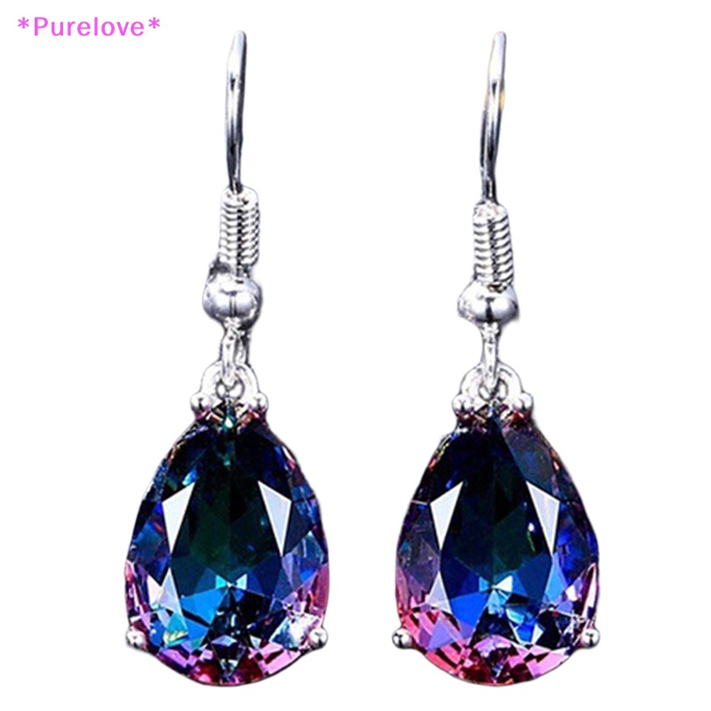 1 Đôi Bông Tai Dáng Dài Đính Pha Lê Thanh Lịch Dành Cho Nữ Mới