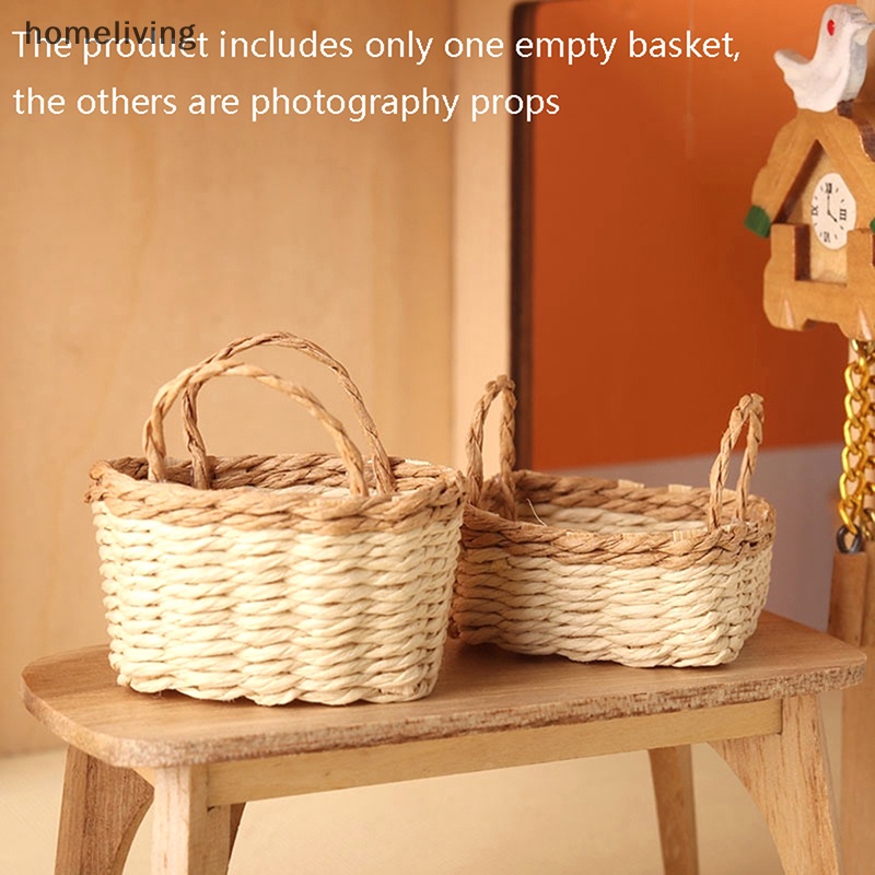 Giỏ Đan Đựng Rau Củ Quả Tỉ Lệ 1: 12 Trang Trí Nhà Búp Bê