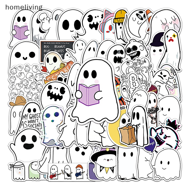 Bộ 50 Miếng Dán Trang Trí Sổ Tay Chống Thấm Nước Họa Tiết Halloween