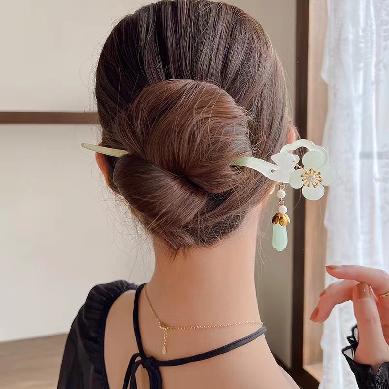 Trâm Cài Tóc Đính Hoa Tua Rua Phong Cách Vintage