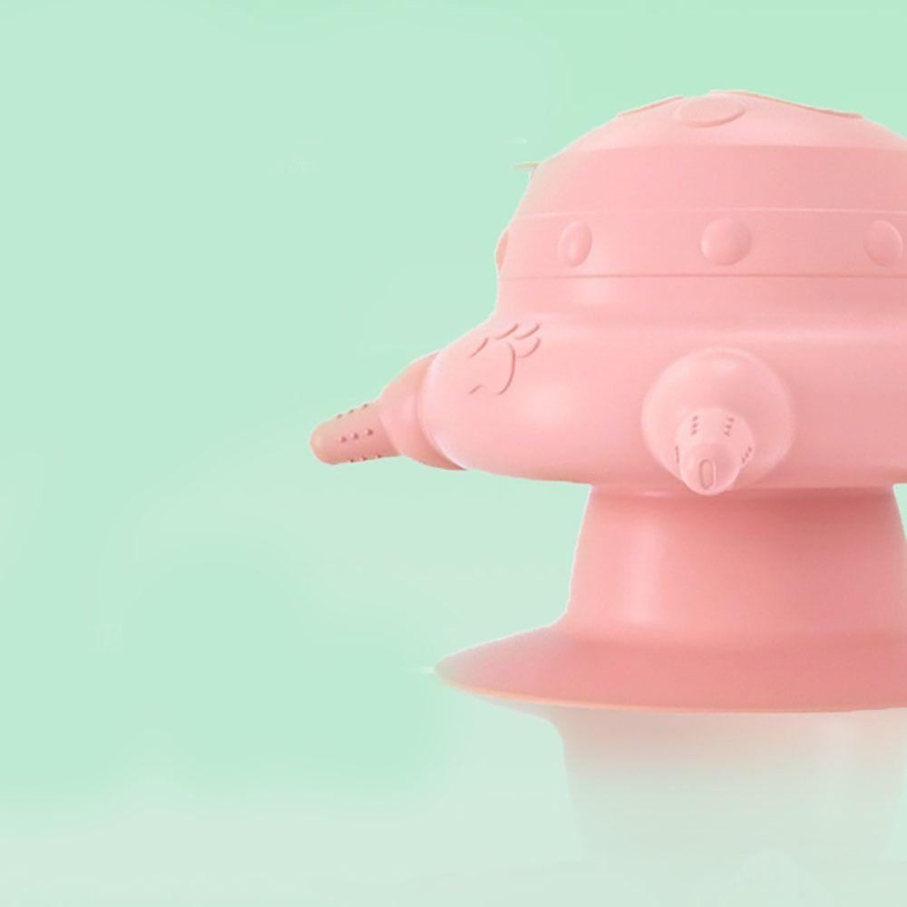 Bát Ăn Bốn Miệng Bằng Silicone Màu Hồng Thiết Thực Dành Cho Thú Cưng