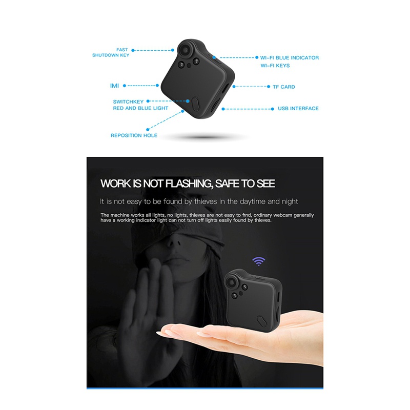 Camera mini 1080p hd ip cam Đen