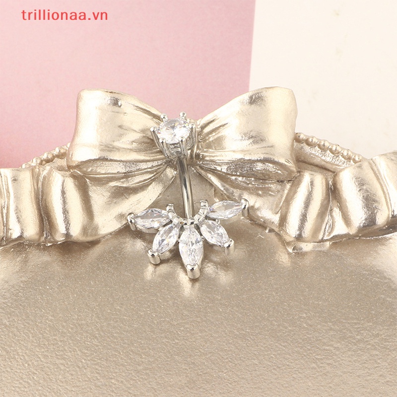 Khuyên Rốn Đính Đá Zircon Bằng Thép Không Gỉ Quyến Rũ Cho Nữ