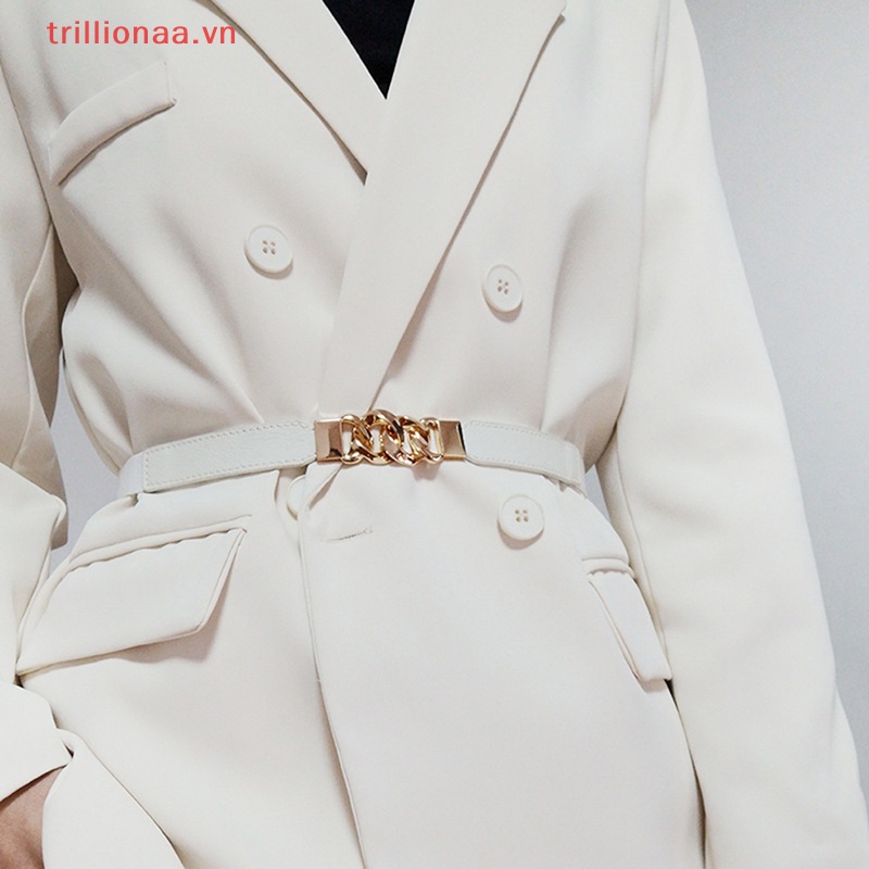 Thắt Lưng Dây Xích Co Giãn 3 Màu Tùy Chọn Cho Nữ