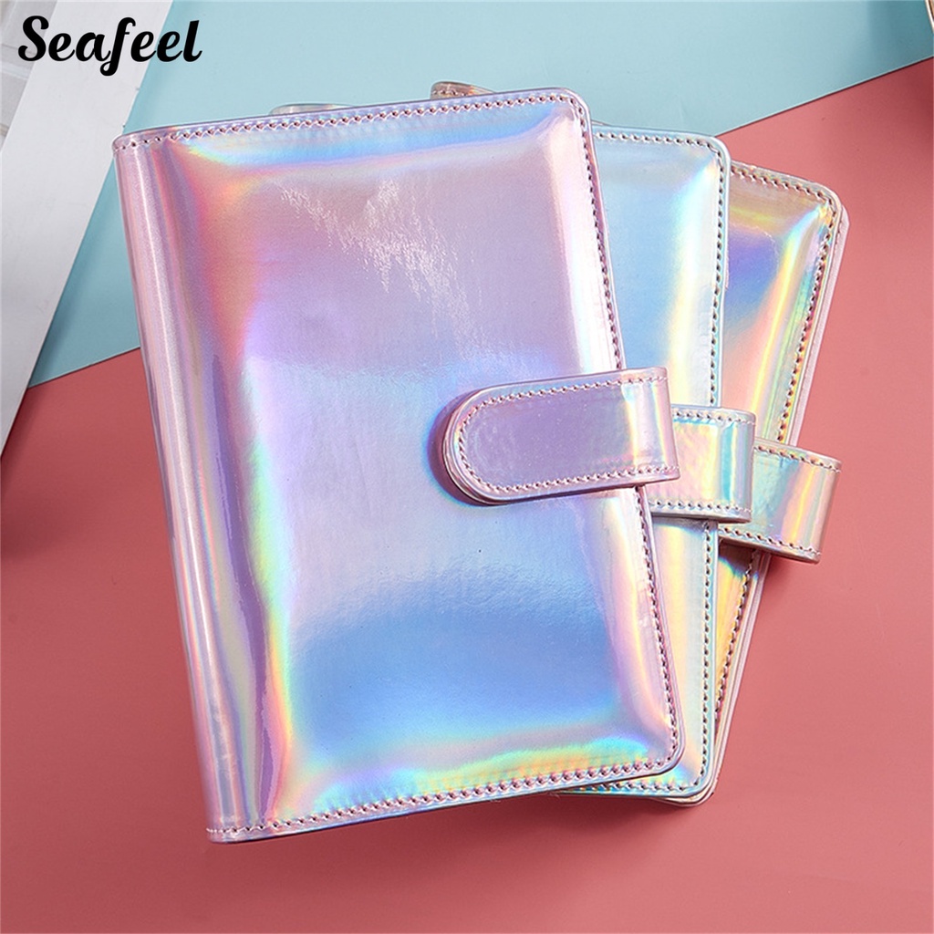 Sổ Tay Ghi Chú 6 Lỗ Họa Tiết Lá Màu Laser Chống Thấm Nước Thông Dụng Thích Hợp Làm Quà Tặng