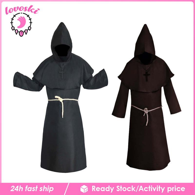 Áo Choàng Hóa Trang Phù Thủy Phong Cách Gothic Thời Trung Cổ Cho Nam Và Nữ