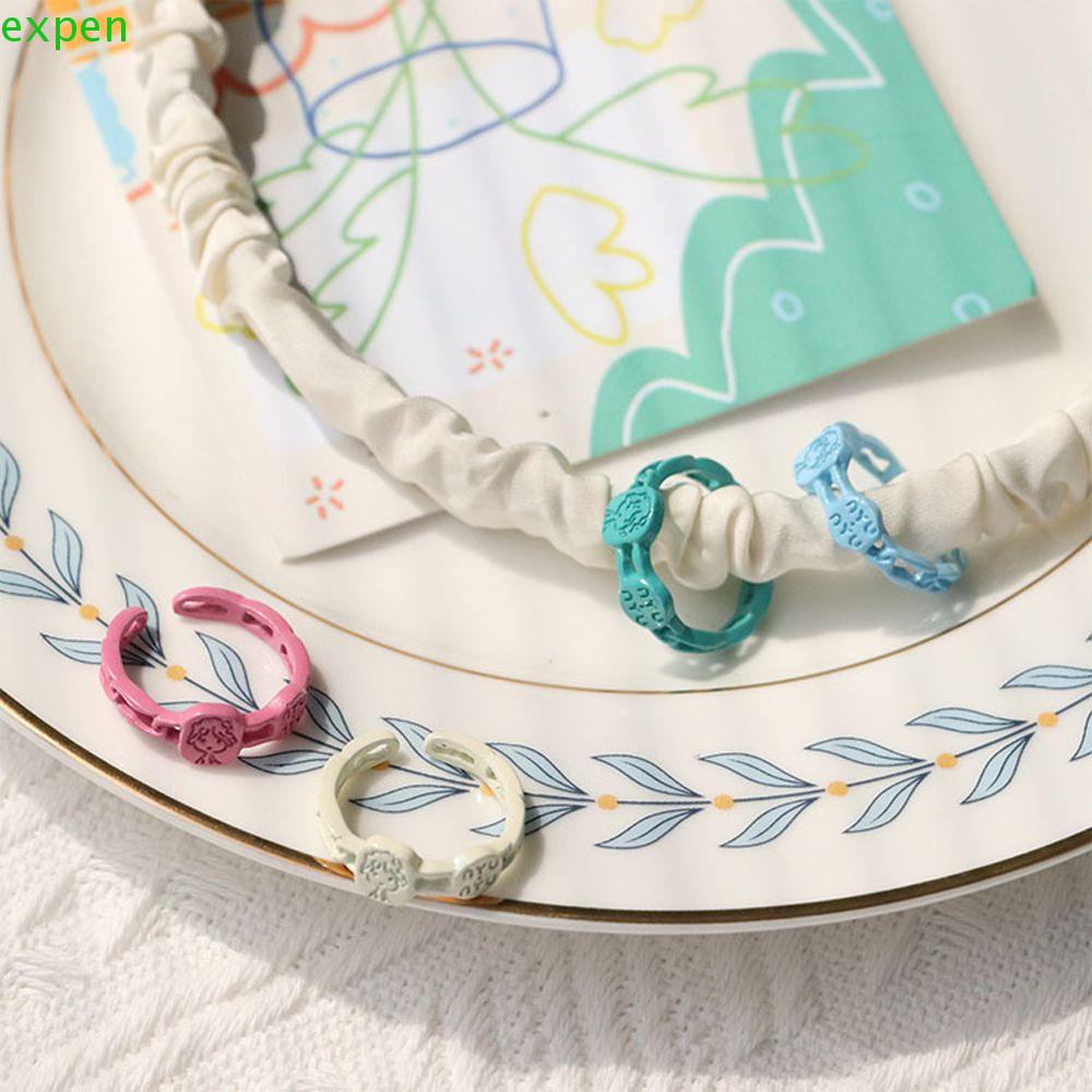 Nhẫn Hở Hình Hoa Tulip / Thái Cực Quyền / Thái Cực Quyền Bằng Hợp Kim Tráng Men Dễ Thương Thời Trang Cho Nữ