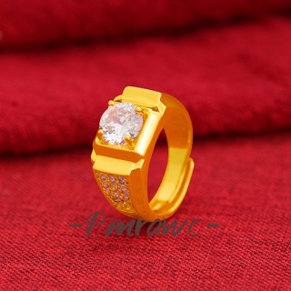 Pmrawc | Nhẫn Cưới Unisex Mạ Vàng 24K FS1683