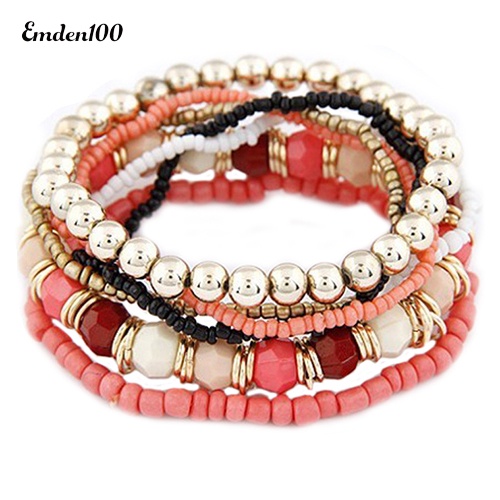 Vòng Tay Chuỗi Hạt Nhiều Lớp Phong Cách Bohemia Cho Nữ