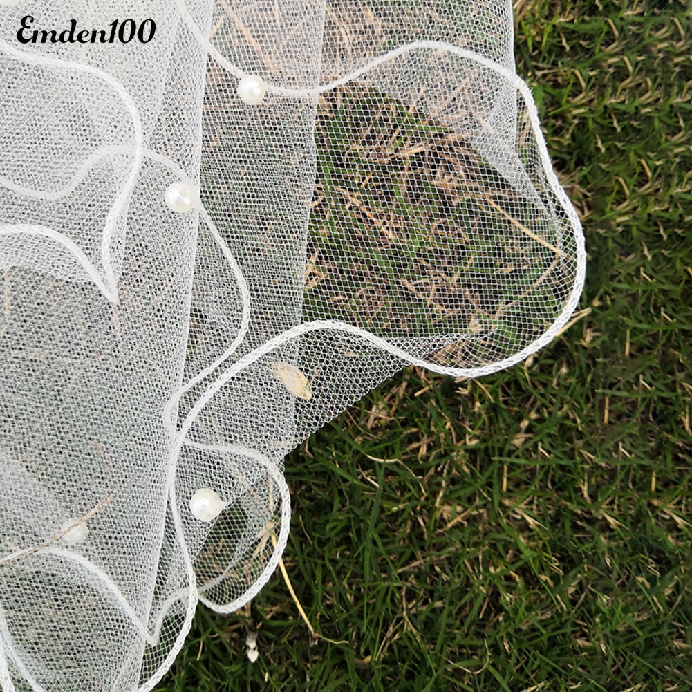 Mạng Che Mặt Một Lớp Đính Ngọc Trai Nhân Tạo Thanh Lịch Phụ Kiện Chụp Ảnh Cưới