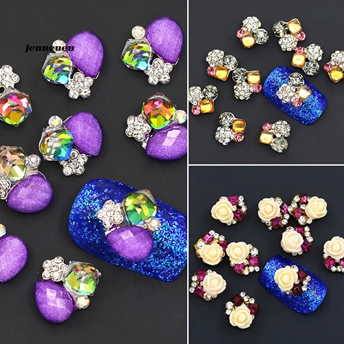 Bộ 10 Hạt Đá 3D Bằng Hợp Kim Dùng Trang Trí Móng Tay Nghệ Thuật DIY