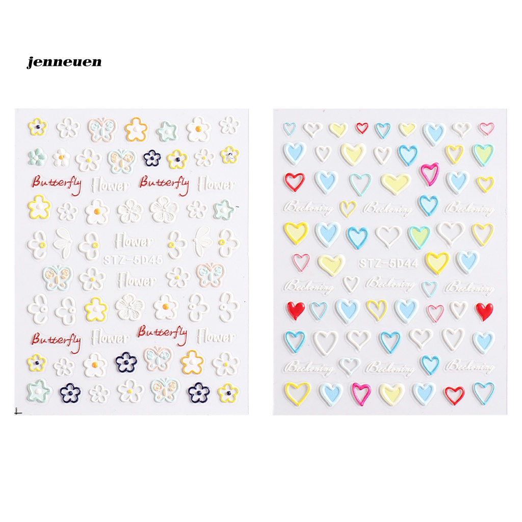 Miếng Dán Trang Trí Móng Tay Họa Tiết Chữ Tiếng Anh 5D Nhiều Kiểu Độc Đáo Thời Trang