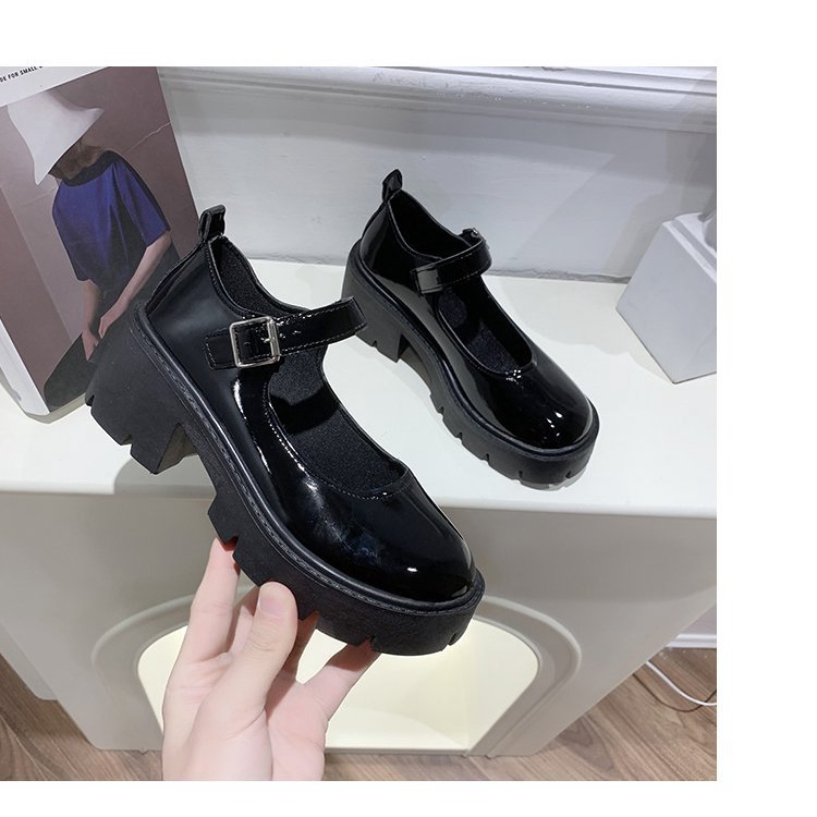 Giày Cao Gót Da Nhám Mũi Tròn Phong Cách Anh Quốc 2023 Cho Nữ