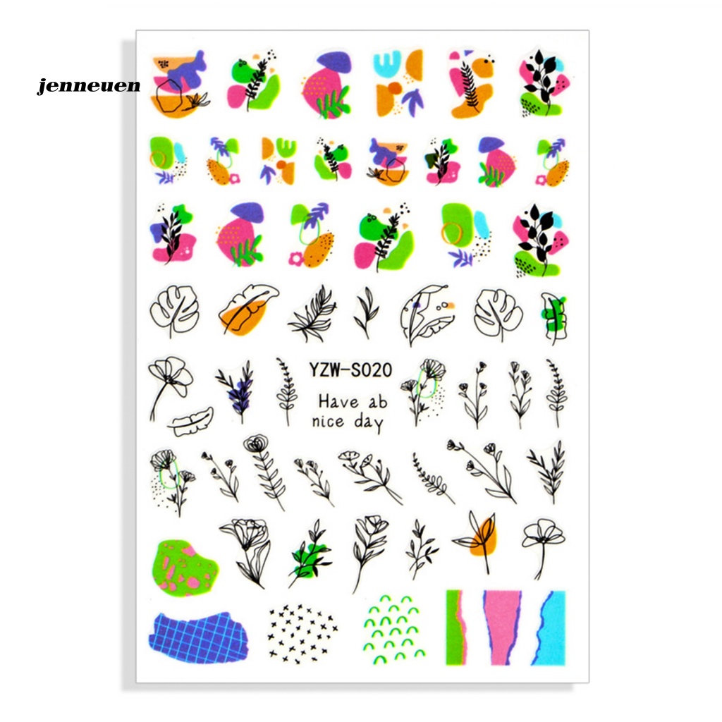 Miếng Dán Trang Trí Móng Tay Họa Tiết Hình Học Độc Đáo