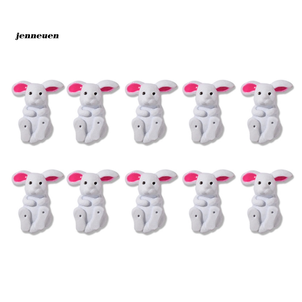 Set 10 Phụ Kiện Trang Trí Móng Tay Hình Thỏ Dễ Thương Siêu Nhẹ