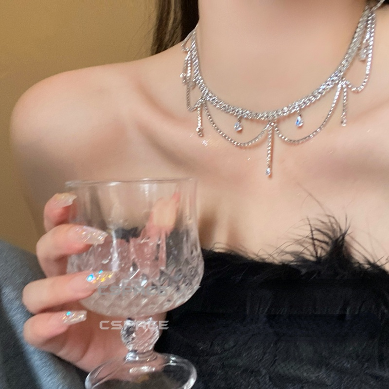 Toàn Bộ Vòng cổ Đính Đá Hình Giọt Nước Thời Trang Dành Cho Nữ