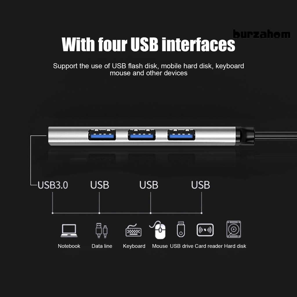 Hub USB 3.0 Type-c Bằng Hợp Kim Nhôm Nhỏ Gọn Tiện Dụng Cho Gia Đình