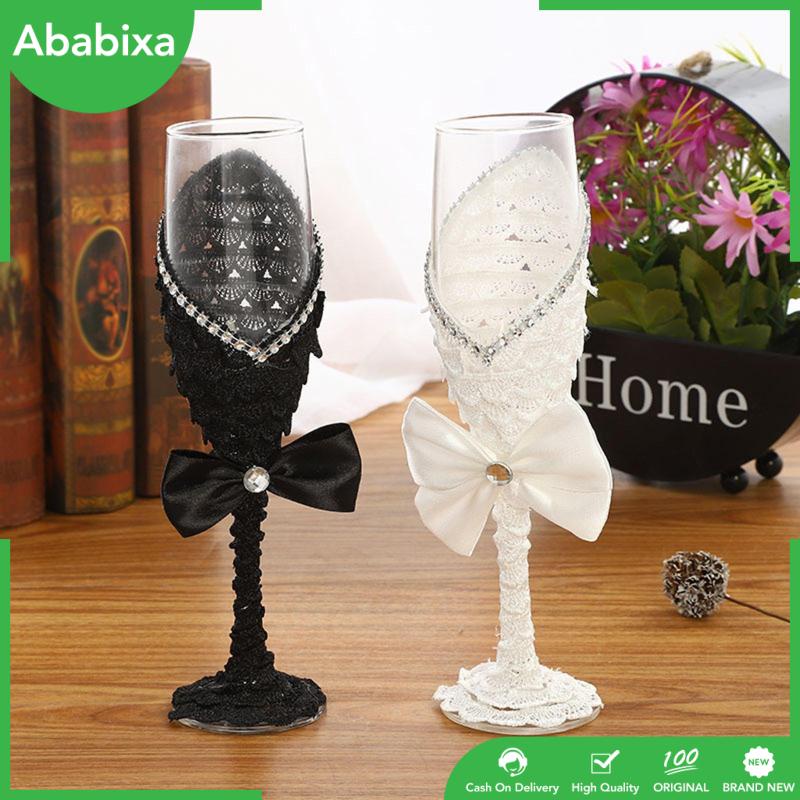 Set 2 Ly Thủy Tinh Uống Rượu Sâm Panh Thiết Kế Độc Đáo Dùng Trang Trí Tiệc Cưới / Sinh Nhật