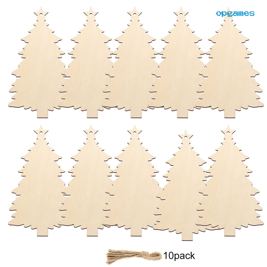 Bộ 10 Thẻ Gỗ Treo Trang Trí Cây Thông Giáng Sinh Chưa Hoàn Thiện DIY