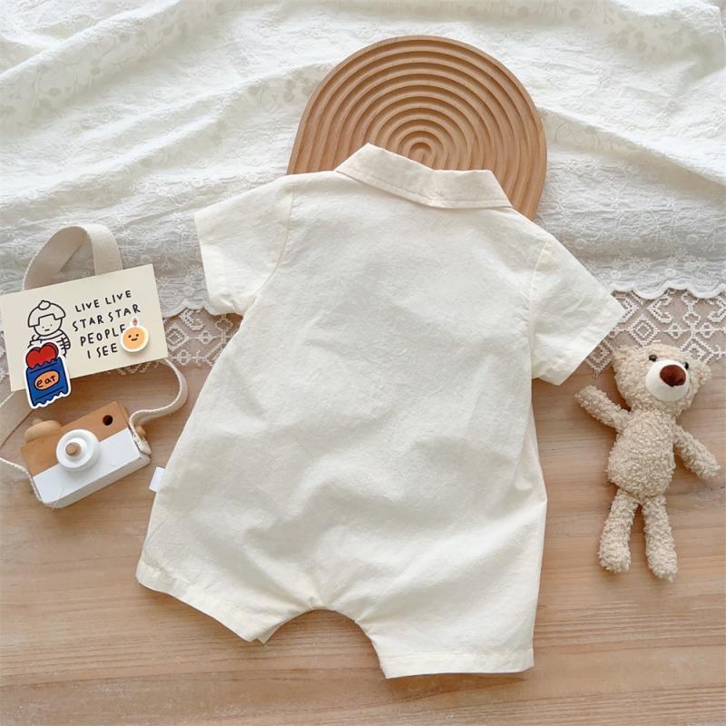 Áo Liền Quần Bằng Cotton Có Cổ Thời Trang Mùa Hè Chất Lượng Cao Dành Cho Bé Trai Bé Gái
