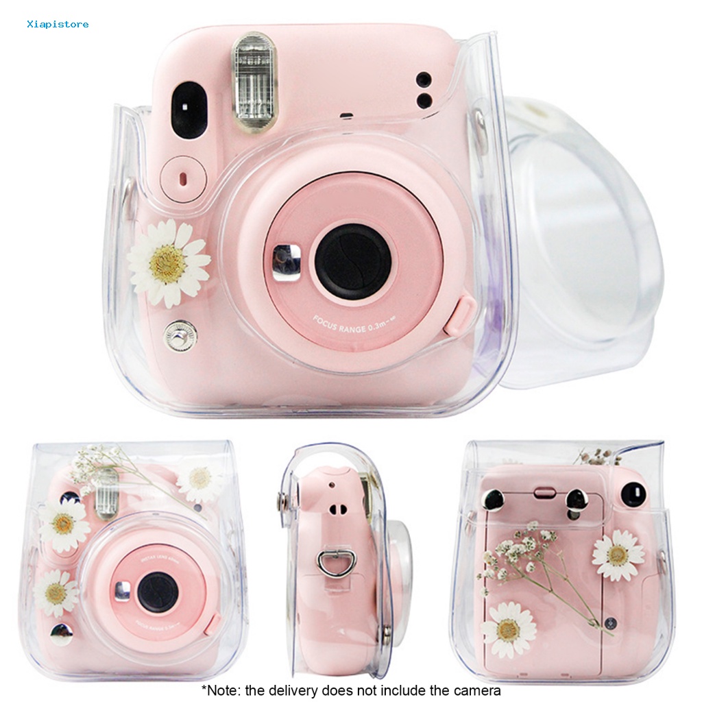 Túi Đựng Máy Ảnh Polaroid Mini 11 / 9 / 8 Họa Tiết Hoa Màu Trong Suốt