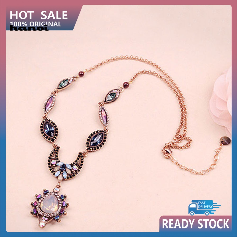 Vòng cổ MặT HìNh Oval ĐíNh Kim Cương Giả ThờI Trang Cho Nữ